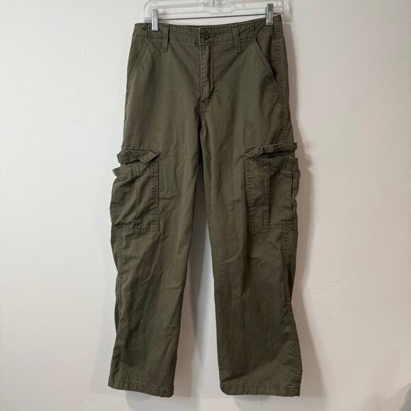 Levi's 94' Baggy Pants Wide Leg Cargo Relaxed Fit Cotton Green 27 - Picture 1 of 10